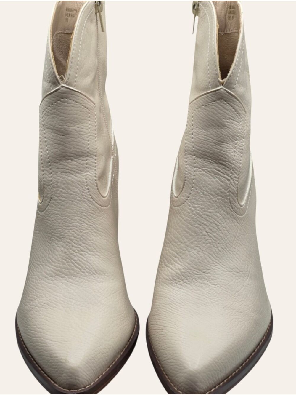 Oasis Society Cream Western Cowboy Boots Pointed Toe NIB 8 - Picture 8 of 12